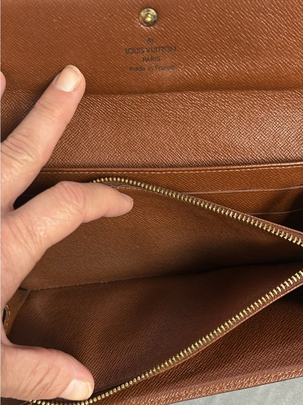 Louis Vuitton Monogram Snap Continental Wallet in Brown and Gold